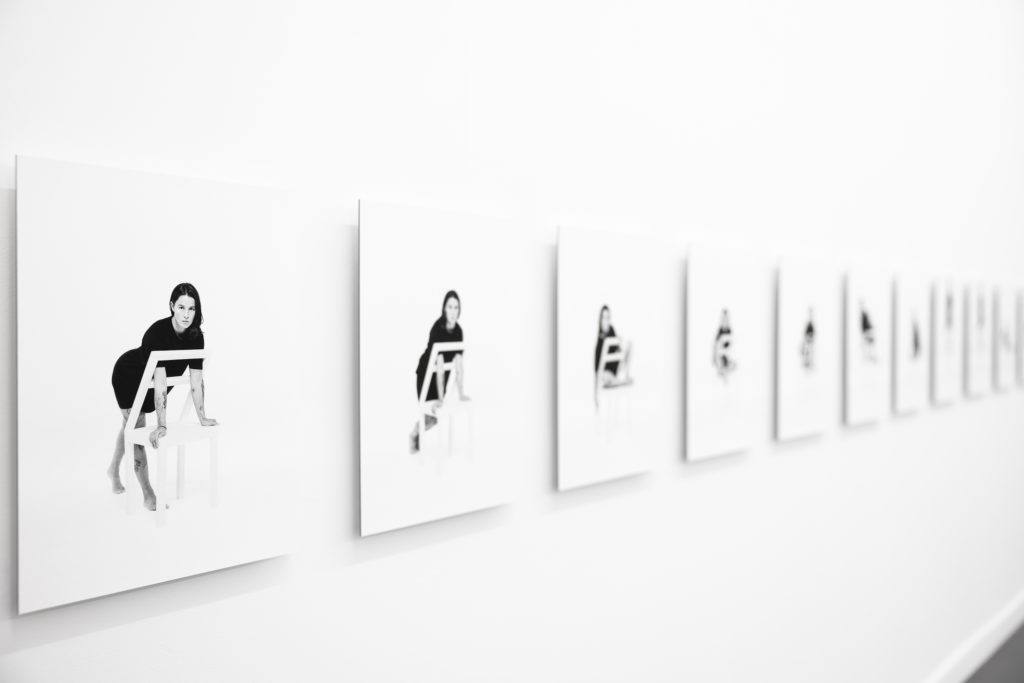 Régime d’assise, installation view at Contretype, the prints seen in perspective